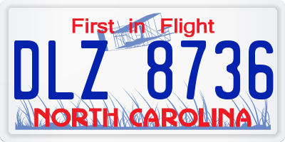 NC license plate DLZ8736