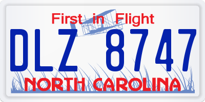 NC license plate DLZ8747