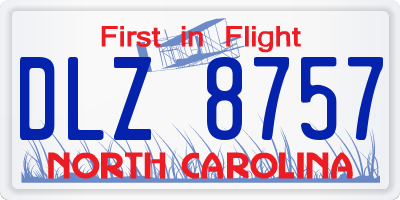NC license plate DLZ8757
