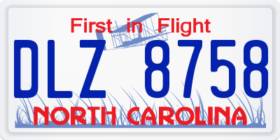 NC license plate DLZ8758