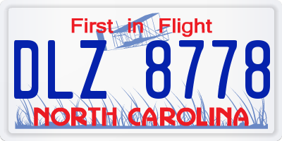 NC license plate DLZ8778