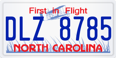 NC license plate DLZ8785