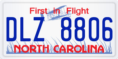 NC license plate DLZ8806