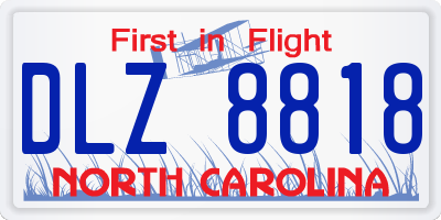 NC license plate DLZ8818