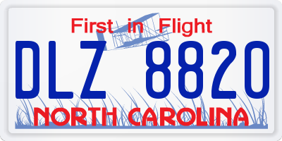 NC license plate DLZ8820