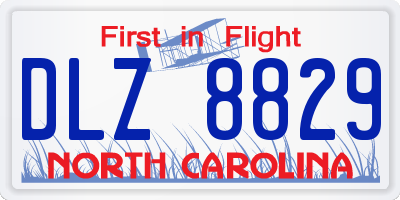 NC license plate DLZ8829