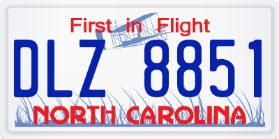 NC license plate DLZ8851