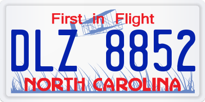 NC license plate DLZ8852