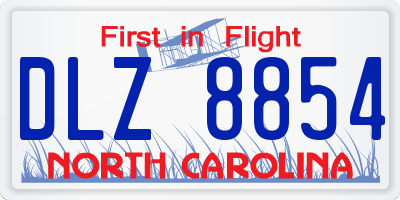 NC license plate DLZ8854