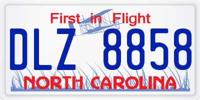 NC license plate DLZ8858