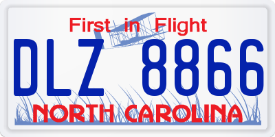 NC license plate DLZ8866
