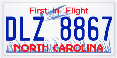 NC license plate DLZ8867