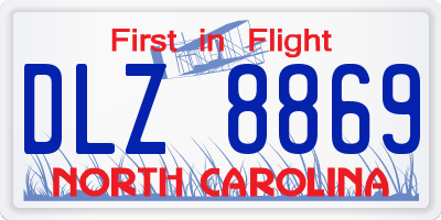 NC license plate DLZ8869