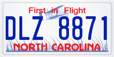 NC license plate DLZ8871