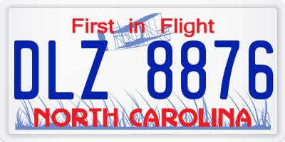 NC license plate DLZ8876