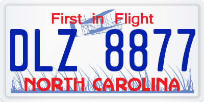 NC license plate DLZ8877