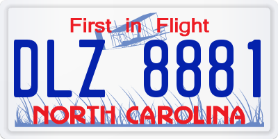 NC license plate DLZ8881