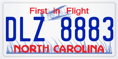 NC license plate DLZ8883