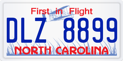 NC license plate DLZ8899