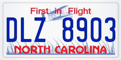 NC license plate DLZ8903
