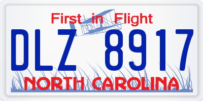 NC license plate DLZ8917
