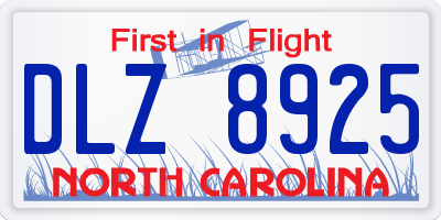 NC license plate DLZ8925