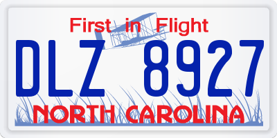 NC license plate DLZ8927