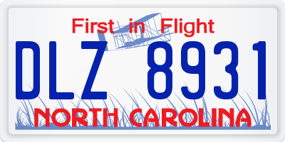 NC license plate DLZ8931