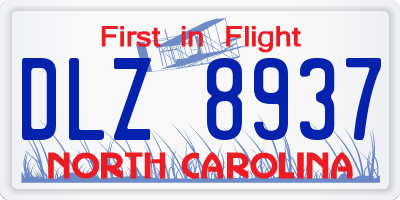 NC license plate DLZ8937