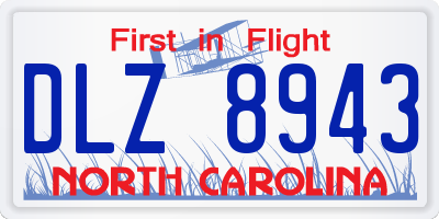NC license plate DLZ8943