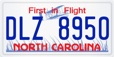 NC license plate DLZ8950