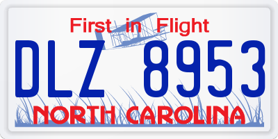 NC license plate DLZ8953