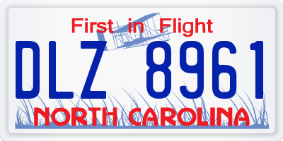 NC license plate DLZ8961