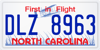 NC license plate DLZ8963