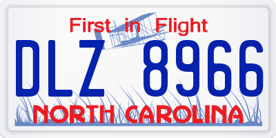 NC license plate DLZ8966