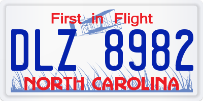 NC license plate DLZ8982