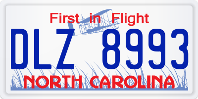 NC license plate DLZ8993