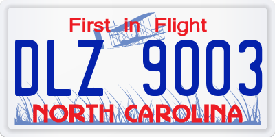NC license plate DLZ9003