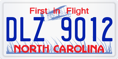 NC license plate DLZ9012
