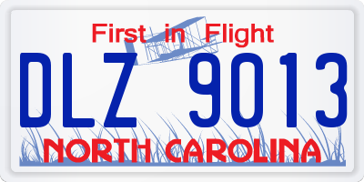 NC license plate DLZ9013
