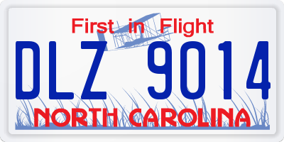 NC license plate DLZ9014