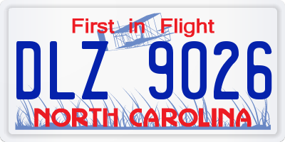 NC license plate DLZ9026