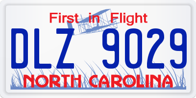 NC license plate DLZ9029