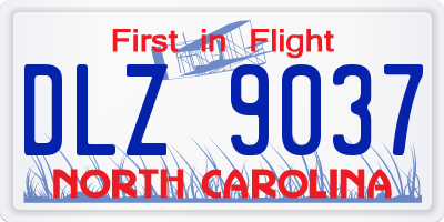 NC license plate DLZ9037