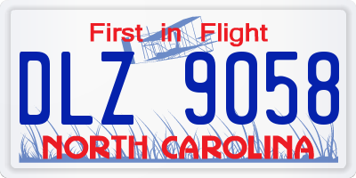 NC license plate DLZ9058