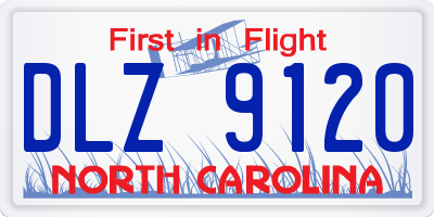 NC license plate DLZ9120