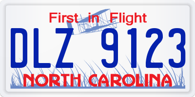 NC license plate DLZ9123