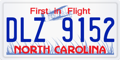 NC license plate DLZ9152