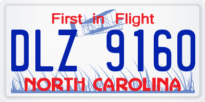 NC license plate DLZ9160
