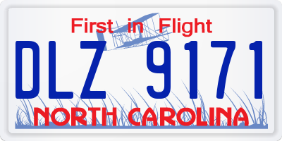 NC license plate DLZ9171